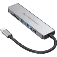 Conceptronic DONN02G, USB 3.2 Gen 1 (3.1 Gen 1) Type-C, 60 W, Alumiini, MicroSD (TransFlash), MicroSDHC, SD, SDHC, SDXC, HDMI, USB 3.2 Gen 1 (3.1 Gen