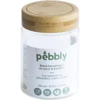 SmartaSaker Lasipurkki bambukannella 0,45 l, Pebbly