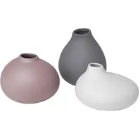 Blomus Nona maljakko, 3-pakkaus Pewter-micro chip-bark