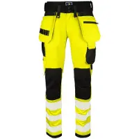 Projob 6573 Stretch Housut En Iso 20471 Luokka 2 - Black/Yellow - D96