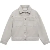 Mango Studded Denim Jacket - Grey - 152