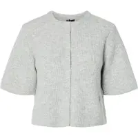 Pieces Pcsilly Ss O-Neck Knit Cardigan Noos Bc - Grey - L