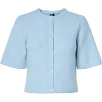 Pieces Pcsilly Ss O-Neck Knit Cardigan Noos Bc - Blue - M