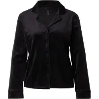 Hunkemoller Jacket Ls Velours Piping - Black - L