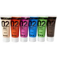 A-Color | Akryylimaali matta, 20 ml - Värikkäät, 6 kpl