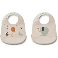 Liewood Tilda Ruokalappu + Printti 2-pack, Circus/Sandy