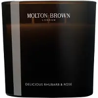 Molton Brown Luxury Scented Candle Triple Wick, Delicious Rhubarb & Rose