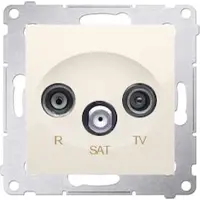Kontakt Socket Rtv-sat läpivienti, kerma, Simon 54 Premium