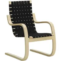 Artek Aalto nojatuoli 406, koivu - musta satulavyö