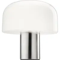 Flos Design-pöytävalaisin Bellhop Glass T, himmennettävä, Kromi/hopea, Olohuone/ruokailutila, Alumiini