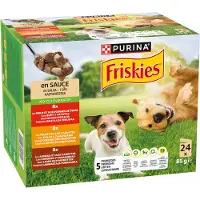 Purina Friskies Friskies 24 x 85 g adult nautaa, lammasta ja kanaa kastikkeessa koiran märkäruoka