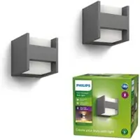 Philips Led ulkoseinävalaisin Arbour, Musta, Alumiini, Moderni