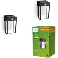 Philips LED-seinävalaisin Shroud, musta/kirkas, 2 kpl:n pakkaus Shroud, Musta, Synteettinen materiaali, Moderni