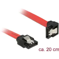 DeLOCK – SATA 6 Gb/s Cable straight to downwards angled 20 cm red (83977)