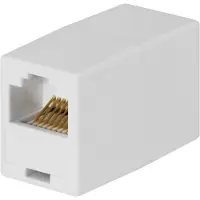 Deltaco – Modulaarijatkokappale 8P/8C, suojaamaton, RJ45, valkoinen (MD-11B)