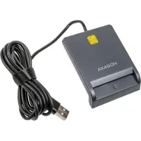 Axagon Älykortinlukija, USB-A, 1,3m, harmaa