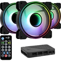Aerocool Mirage 12 ARGB Pro 120 mm -kotelotuuletinsarja, 3 kpl - Musta