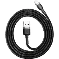 Baseus Cafule USB Lightning Kaapeli 2 4A 1m Harmaa-Musta
