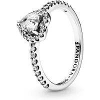 Pandora Heart Sterling Silver Ring With Clear Cubic Zirconia - Silver - 48