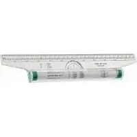 Linex RR1000, Mittasuhdeviivain, Polystyreeni, Vihreä, Läpinäkyvä, cm, tuuma, mm, 300 mm, 1 kpl (100411018)