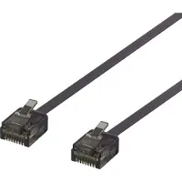 Deltaco – U/UTP Cat6a laitekaapeli, litteä, 1mm paksu, 1,5m, musta (UUTP-2037)
