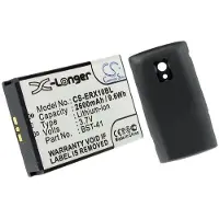 123accu Sony Ericsson Xperia X10 Xperia X10a Xperia X10i tehoakku laajennetulla takakannella 2600 mAh - Musta