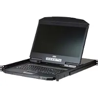 Aten – 8-Port short depth PS/2-USB VGA single rail WideScreen LCD KVM Switch, black (CL3108NX-ATA-AX)