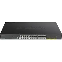 D-Link – DGS-1250-28XMP, 28-porttinen PoE-älykytkin, 10 Gbps, hallittu, 370 W, musta (DGS-1250-28XMP/E)