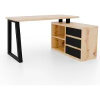 ADRK Furniture Kirjoituspöytä Iwo II, ruskea/musta