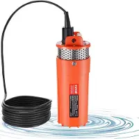 Vevor aurinkovesipumppu, 12 V DC 96 W upotettava syväkaivopumppu, maks. virtaus 6 l/min (1,6 GPM), maks. nostokorkeus 70 m / 230 jalkaa, maks. upotussyvyys 30 m / 98,4 jalkaa, aurinkokäyttöinen kaivov