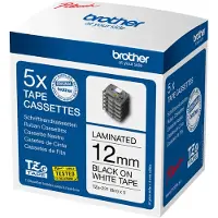 Brother TZE-231 BLACK ON WHITE 12 MM MULTIPACK OF TAPES (5 PACK) (TZE231M5)