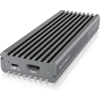 Raidsonic 60509 M.2 NVMe SSD -kotelo, 1-paikkainen, USB 3.2 Gen 2, USB-C, harmaa