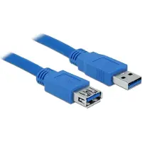 DeLOCK 3.2 Gen1 USB-A -jatkokaapeli, uros-naaras, 3m, sininen