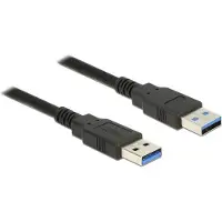 DeLOCK USB 3.0 -kaapeli, 1m, USB-A uros - USB-A uros, musta
