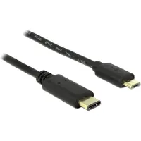 DeLOCK 2m, USB2.0-C/USB2.0 Micro-B USB cable Micro-USB B USB C Black (83334)