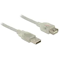 DeLOCK 2.0 USB-A -jatkokaapeli, uros-naaras, 2m, läpinäkyvä