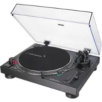 Audio-Technica AT-LP120X-USB BK -suoravetoinen ammattilevysoitin AT-VM95E-äänirasialla, musta