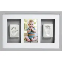 Pearhead Babyprints Deluxe Valokuvakehykset Tripla, Harmaa