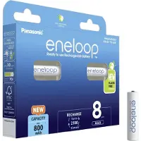 Panasonic eneloop AAA-paristot 800 mAh BK-4MCDE/8BE NiMH, 8 kpl:n pakkaus
