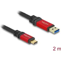 DeLOCK – USB 10 Gbps Cable USB Type-A male to USB Type-C male 2 m red metal (80618)