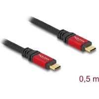 DeLOCK 80651, 0,5 m, USB C, USB C, USB4 Gen 2x2, 20 Gbit/s, Musta, Punainen