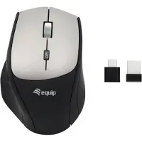 Equip 245115, Oikeakätinen, Optinen, Langaton RF, 2400 DPI, Musta