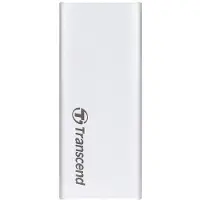 Transcend ESD260C 500 Gt USB 3.2 Gen 2 (USB-C) -ulkoinen SSD, kannettava, laitteistosalaus, salasanasuojaus, iskunkestävä, pelikäyttöön, hopea