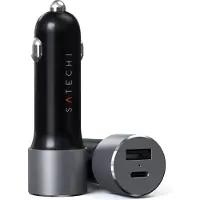 Satechi autolaturi PD 1xUSB-C ja 1xUSB-A yhteensä 72 wattia, musta