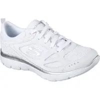 SKECHERS Matalavartiset tennarit 'SUMMITS - SUITED' hopeanharmaa / valkoinen