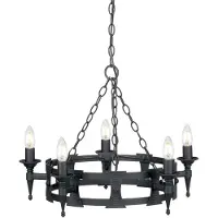 Elstead Lighting Takorautainen, musta SAXON-riippuvalaisin