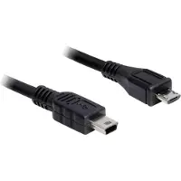 DeLOCK 1m USB2.0 microB/miniB, 1 m, Micro-USB B, Mini-USB B, USB 2.0, Uros/uros, Musta (83177)