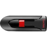 SanDisk Cruzer Glide USB 2.0 256 Gt -muistitikku, musta/punainen