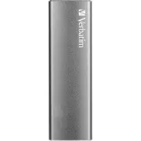 Verbatim 120GB Vx500, ulkoinen SSD-levy, 3.2 Gen2 USB-C, 500/290 MB/s, harmaa