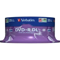 Verbatim DVD+R DL, 8x, 8.56GB/240min, 35-pack spindel, matt silver
